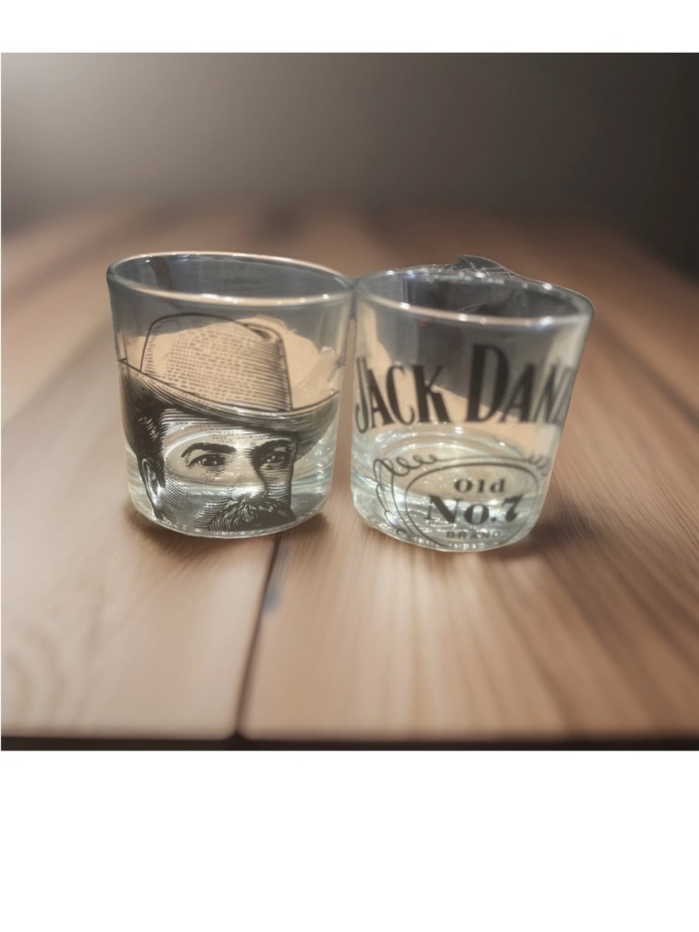 Jack Daniels Clear Glass Shot Glasses with Black Print